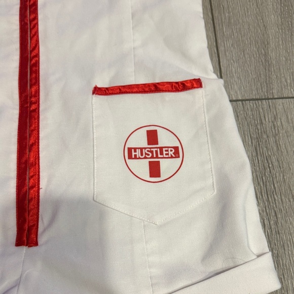 Hustler Hollywood White and Red Hooded Nurse Romper Costume - Picture 2 of 4